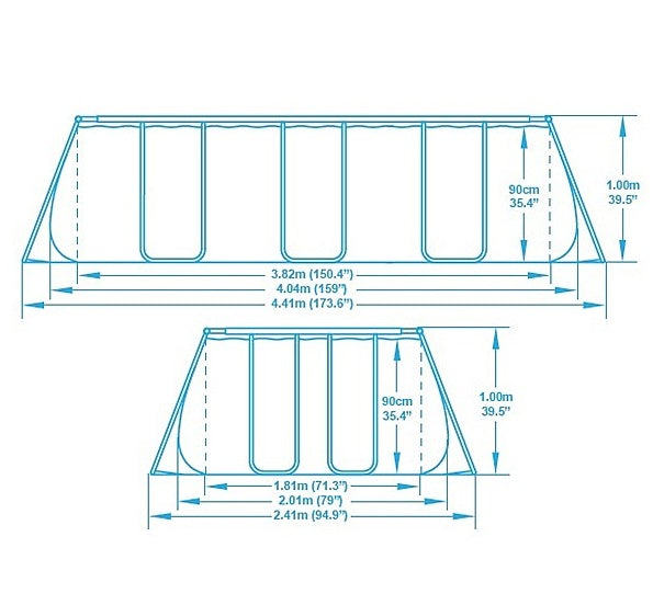 בריכה אולטרה - Bestway 56441 4.04x2.01x1.0