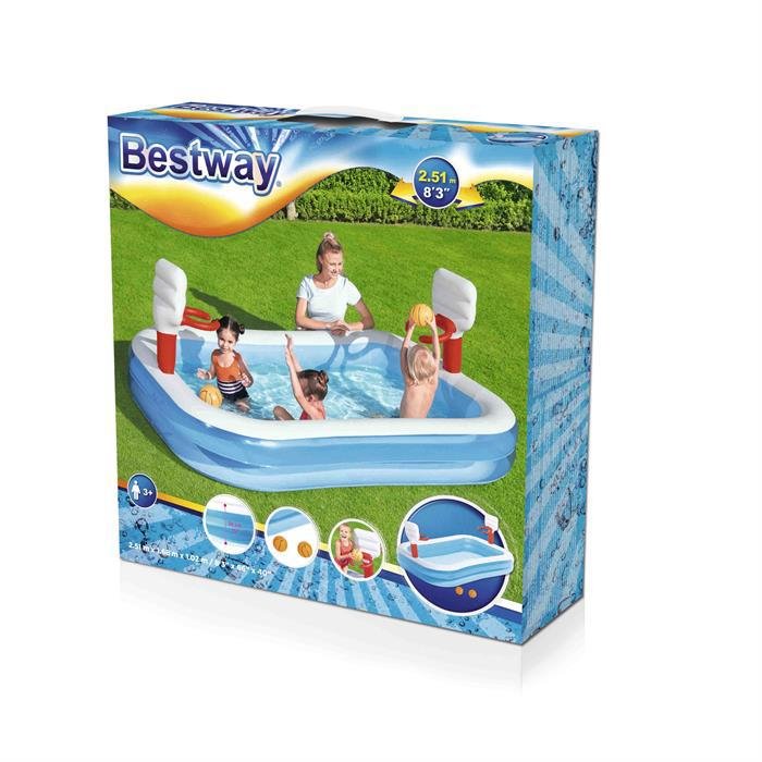 Bestway® 2.51m x 1.68m x 1.02m Basketball Play Pool