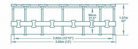 בריכה עגולה אולטרה 1.22 / 3.96- bestway 5618W GREY